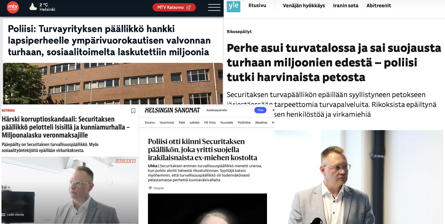 Turvallisuustoimista rikosepäilyksi – Securitas-tapaus median valokeilassa ja rikosprosessissa